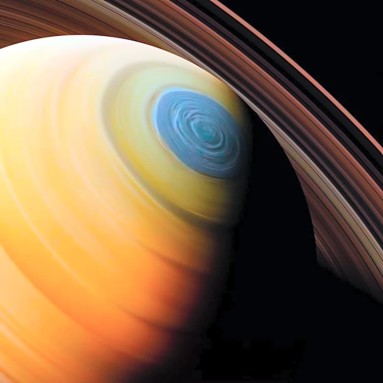 Hubble Space Telescope Discovers Giant 10-Sided Atmospheric Wave Around Saturn's South Pole