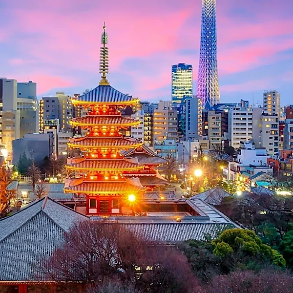 Tokyo Blends Ultramodern Architecture with Traditional Temples and Extensive Rail Network