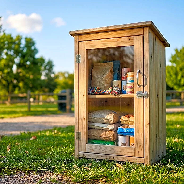 Portage Girl Scouts Establish Pet Pantry at Woodland Park Dog Park