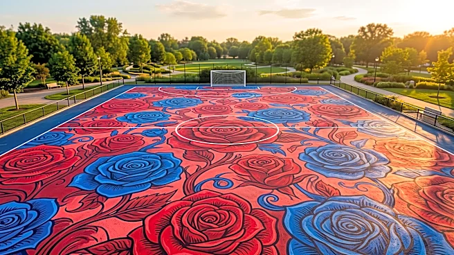Kentucky Muralist Wylie Caudill Transforms Louisville Sport Court with Rose Art