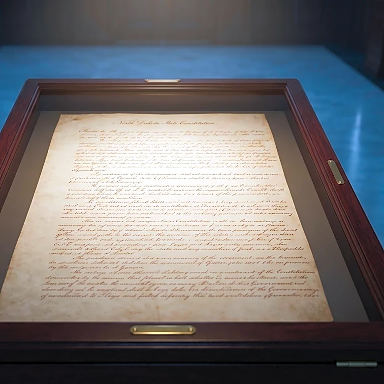 North Dakota State Archives Celebrates Archives Month with State Constitution Display
