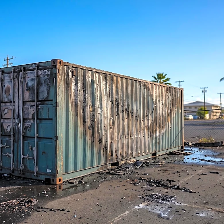 Honolulu Firefighters Extinguish Shipping Container Fire in Maili