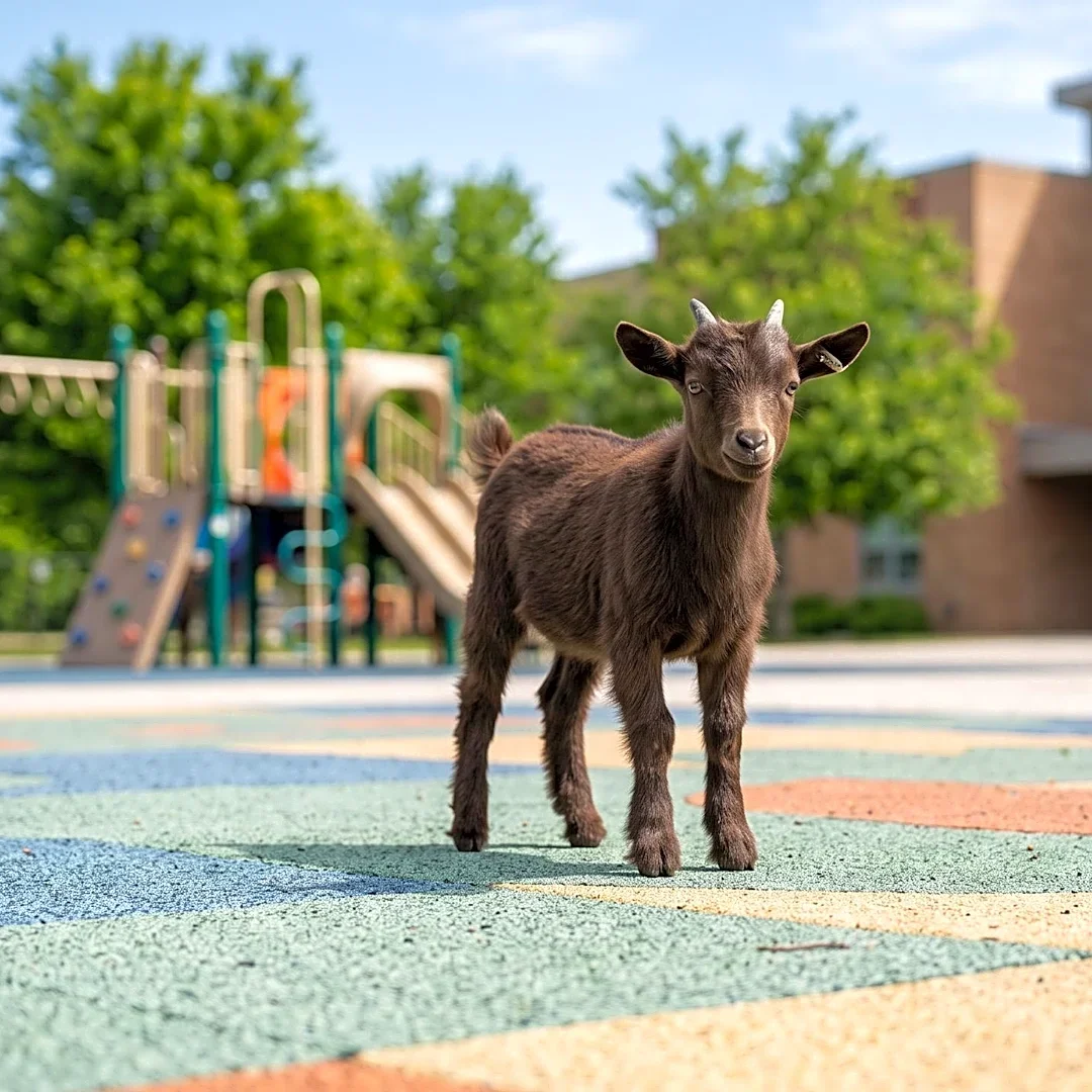 Yonkers Police Corral Escaped Baby Goat on School Playground