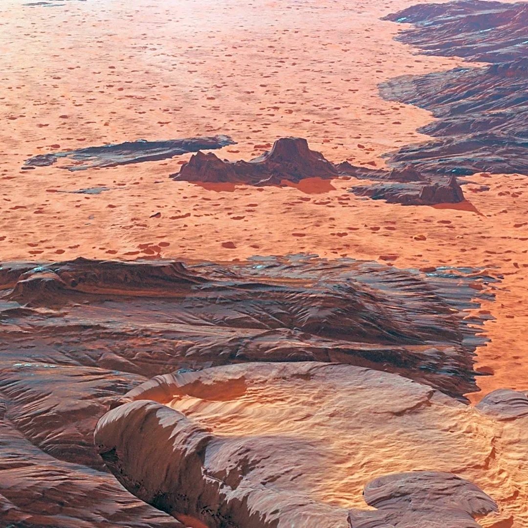 Mars Express Reveals Windblown Yardangs on Red Planet's Surface
