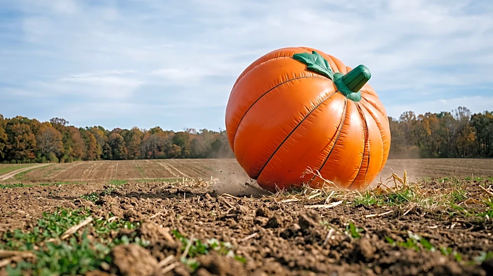 Giant Inflatable Pumpkin Escapes North Carolina Farm, Rolls Away