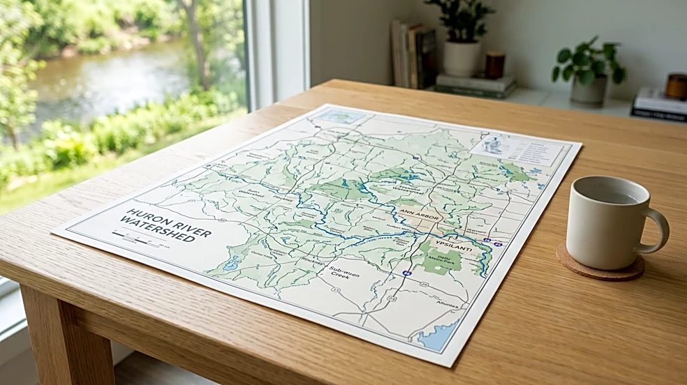 Huron River Watershed Council Offers Free Map Poster of Watershed