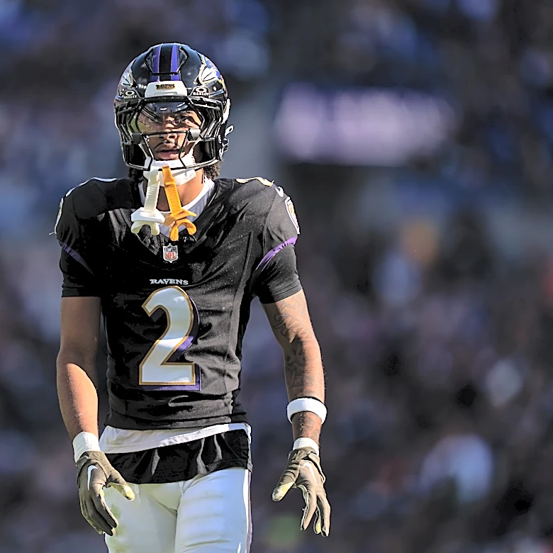 Ravens CB Nate Wiggins carted off with a left leg injury