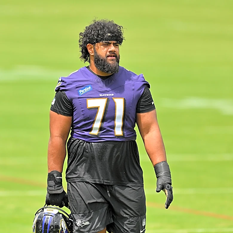 Eric DeCosta is encouraged by the Ravens’ revamped offensive line