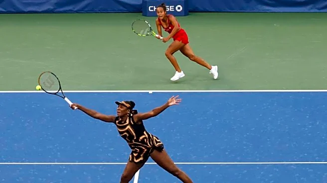 Tennis-Serena coaching from afar as Venus and Fernandez reach US Open doubles quarters