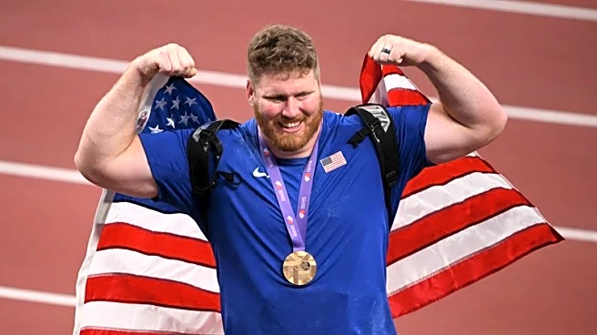 Athletics-Injury-ravaged Crouser wins astounding third shot gold
