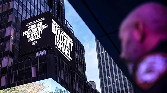 Soccer-Advocacy groups call for European ban on Israel team, players in Times Square billboard