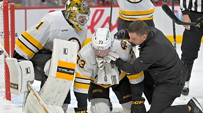 Bruins D Charlie McAvoy hit in face by puck vs. Canadiens, ruled out