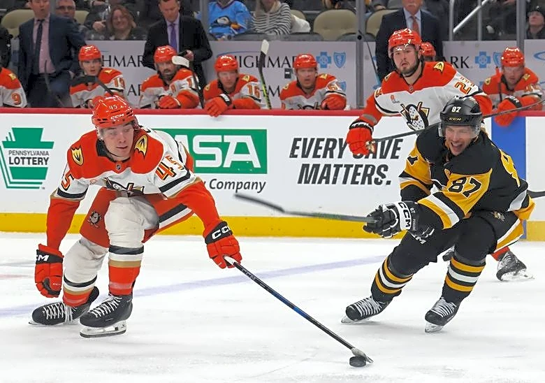 NHL roundup: After last-second goal, Ducks stun Penguins in shootout