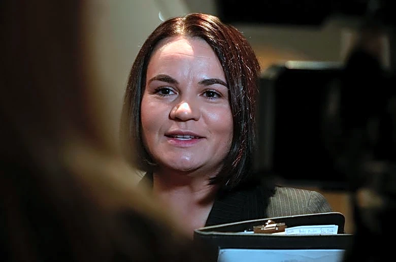 Belarus opposition leader says US needs to use stick as well as carrot with Lukashenko