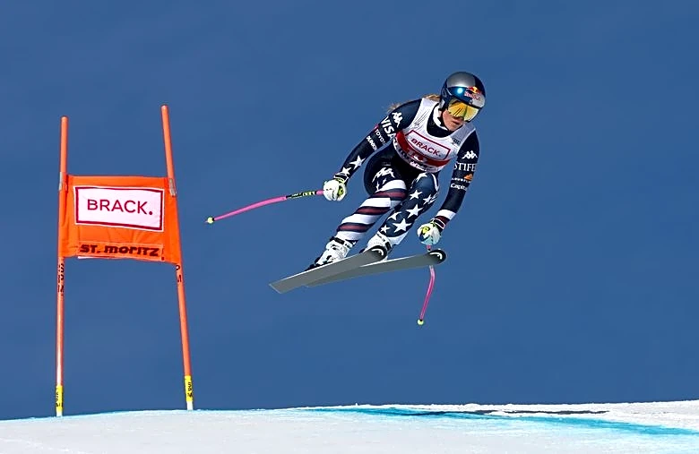 Alpine skiing-Vonn wins again at 41 to make history in St Moritz downhill