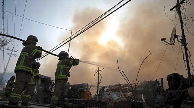 Hundreds of firefighters tackle blaze in deprived area of South Korea's Gangnam district