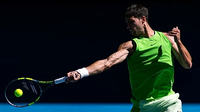 Tennis-Alcaraz dazzles in 100th Grand Slam match as Sabalenka grinds through to fourth round