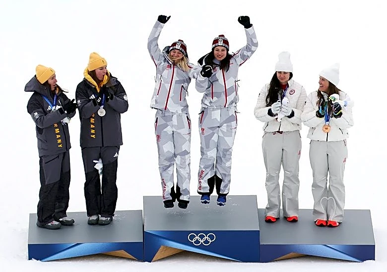 Olympics-Alpine skiing-Austria win surprise team combined gold as Shiffrin misses out again