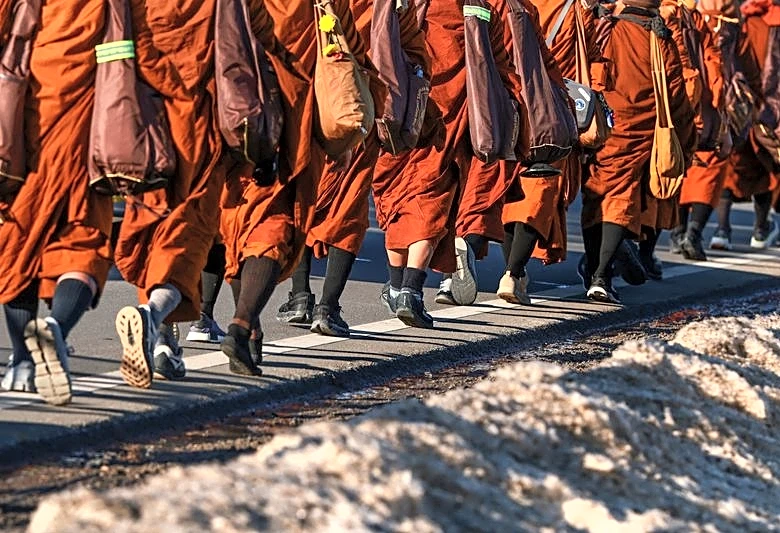 Walk for peace: Buddhist monks arrive in Washington after 2,300-mile journey