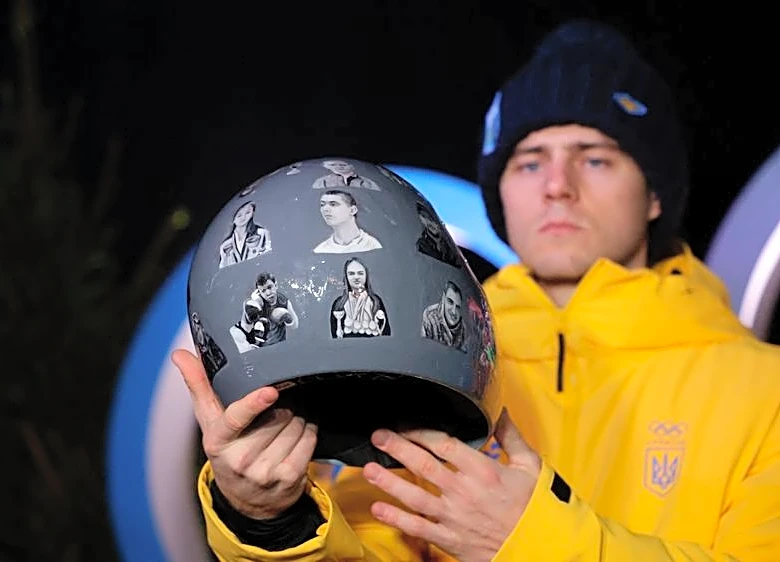 Olympics-Skeleton-Ukraine's Heraskevych disqualified over 'helmet of remembrance'