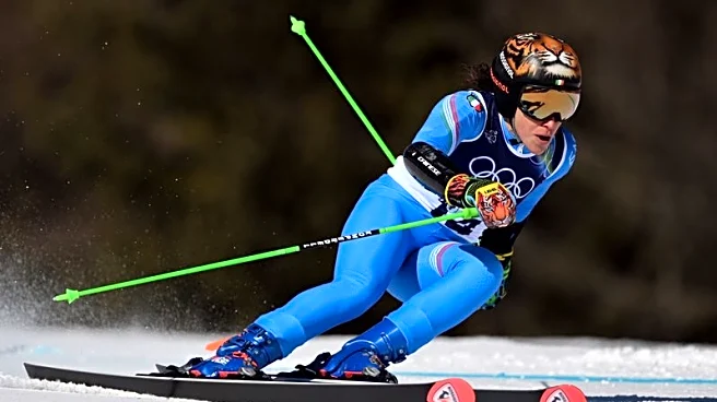 Olympics-Alpine skiing-Brignone blows away rivals in giant slalom first leg