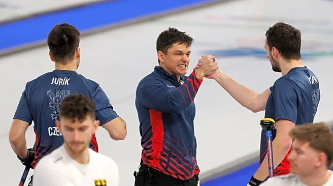 Olympics-Curling-Czech curlers celebrate like champions after first win