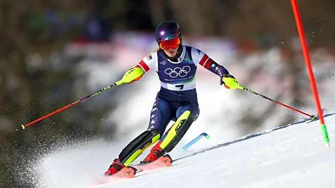 Olympics-Alpine skiing-Shiffrin back to dominant best in slalom first run