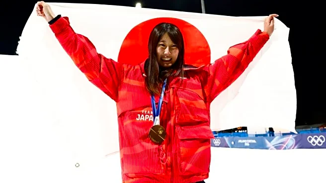 Olympics-Snowboard-Japan steal the show, Chloe Kim misses milestone