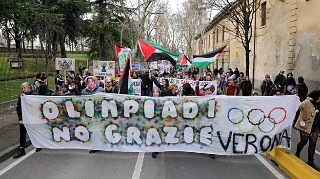 Olympics-Hundreds protest in Verona ahead of Games closing ceremony