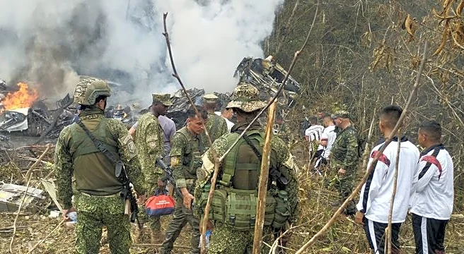 One killed, 77 hospitalized as Colombian military plane crashes after takeoff