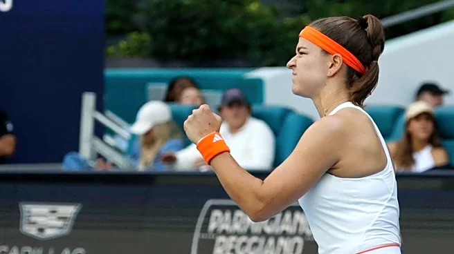 Tennis-Muchova edges teen Mboko to reach first Miami Open semi-final