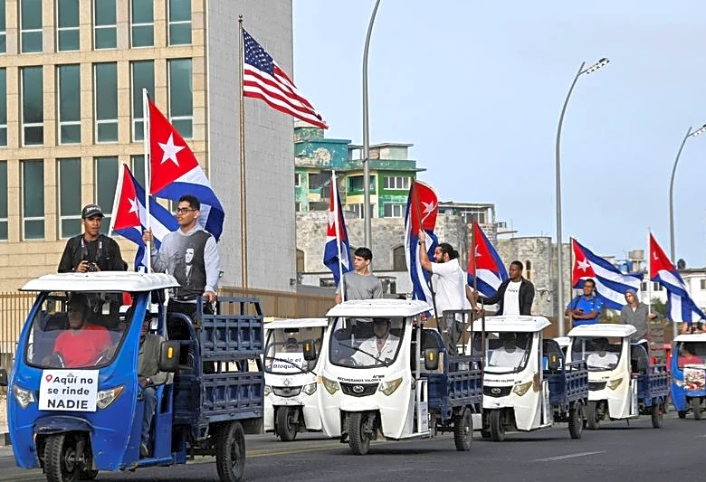Cubans take to bikes and electric tricycles to protest US sanctions