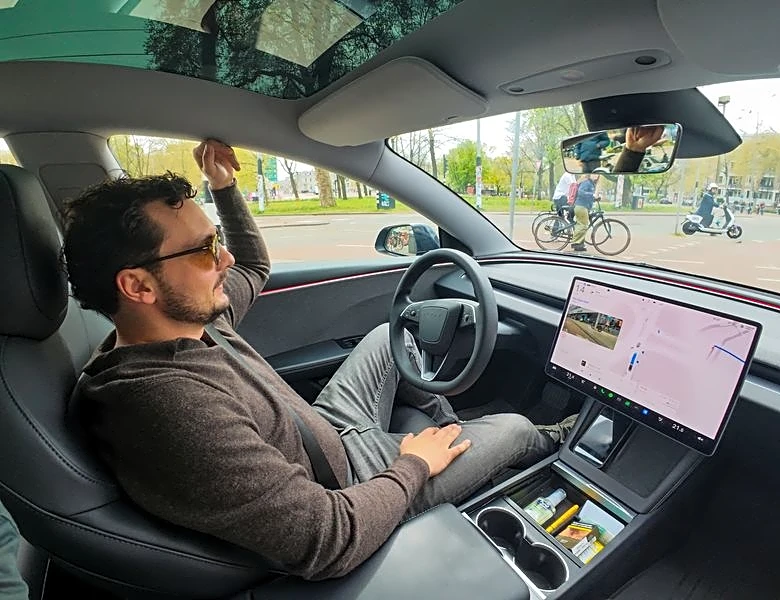 Inside one of Amsterdam's first supervised self-driving Teslas