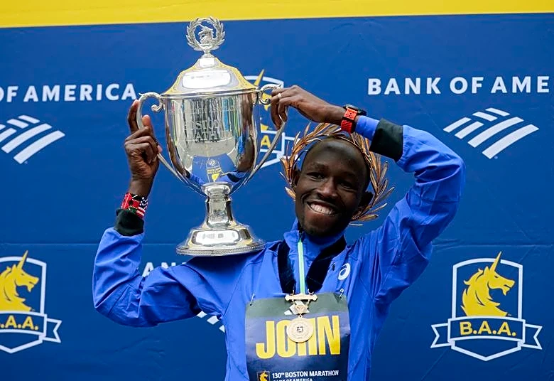 Athletics-Kenya's Korir shatters Boston Marathon course record