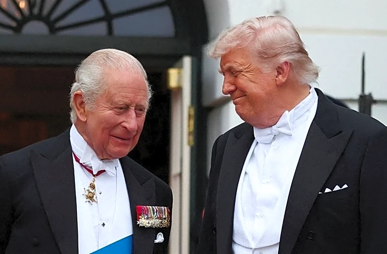 As Trump greets Charles, the White House calls them 'TWO KINGS'