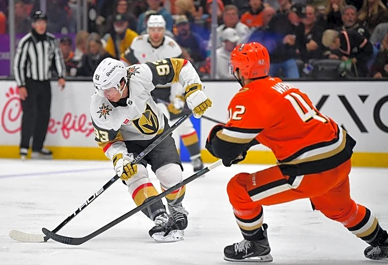 Mitch Marner's hat trick gives Golden Knights 2-1 edge on Ducks