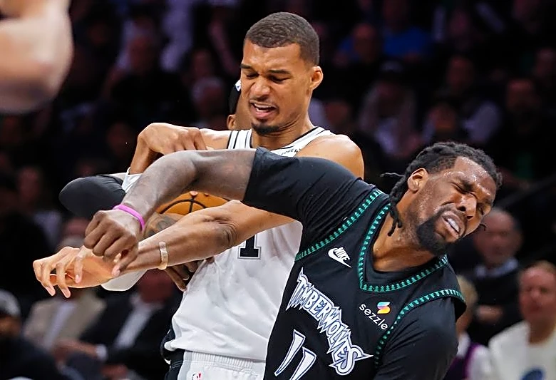 Spurs C Victor Wembanyama throws elbow, ejected from Game 4