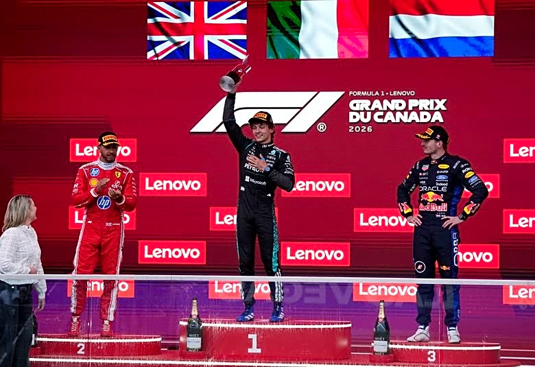 Motor racing-Antonelli takes fourth win in a row after Russell retires in Canada