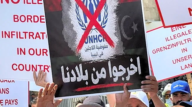 Libyans block off UN refugee office in protest against migrants