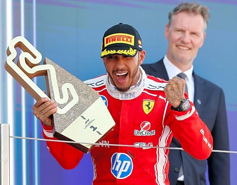 Motor racing-Hamilton takes first win for Ferrari to end Antonelli's run