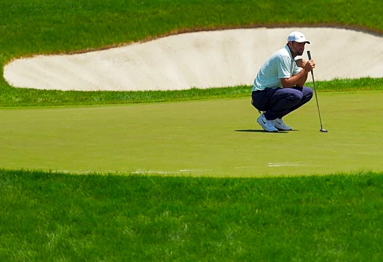 Golf-Scheffler hunts for history at tricky Shinnecock Hills