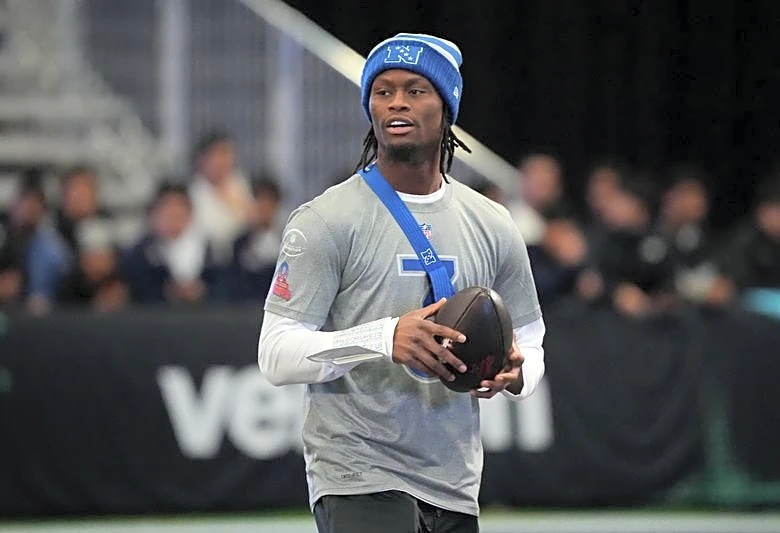 Cowboys WR George Pickens at team facility ahead of minicamp