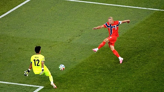 Soccer-Norway's Haaland sparkles on World Cup debut with two goals for 4-1 victory over Iraq