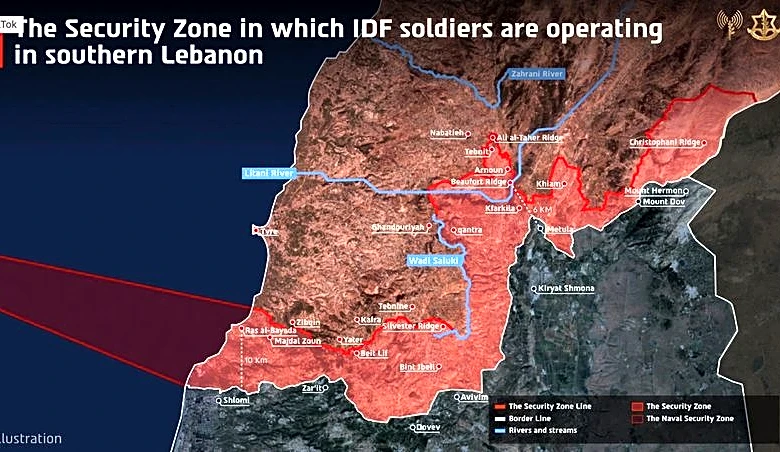 Israel issues new Lebanon occupation map, in talks with US over deployment
