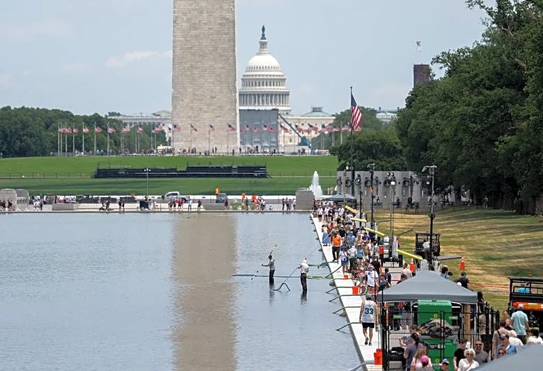 Washington's Reflecting Pool to be drained again as Trump warns vandals face prison time