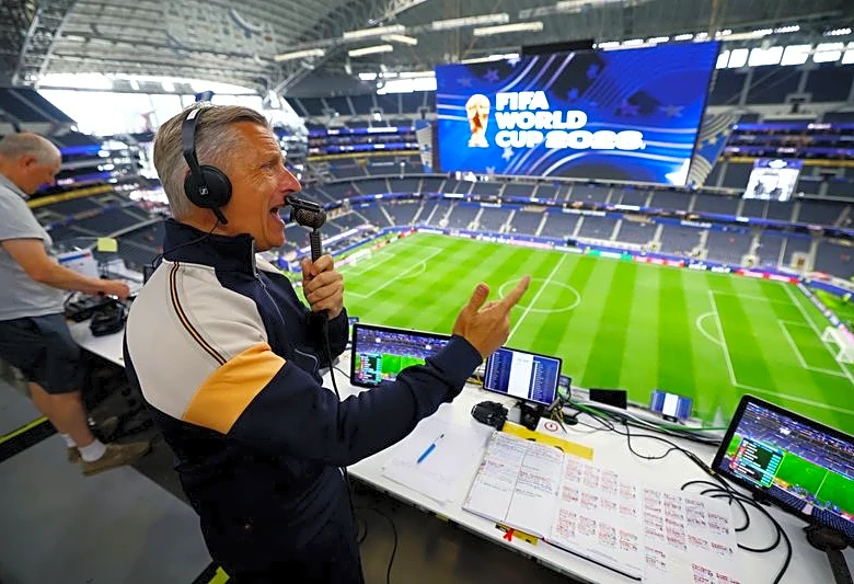 Soccer-'It's crazy': Broadcasters toil, and revel, in supersized World Cup