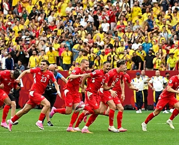 Soccer-Switzerland edge Colombia on penalties to reach first World Cup quarter-final since 1954