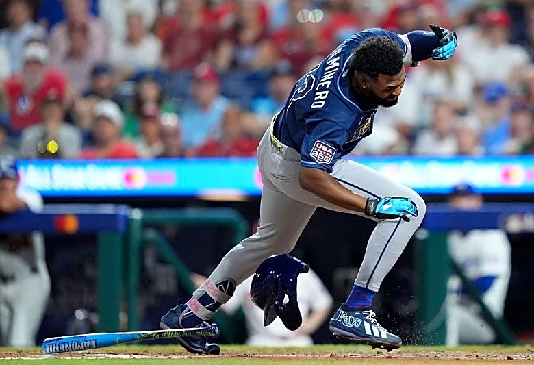 Rays’ Junior Caminero (hand) out after HBP in All-Star Game