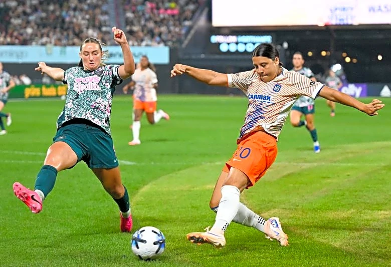 Soccer-Gotham v Spirit clash draws record New York crowd for women's sports