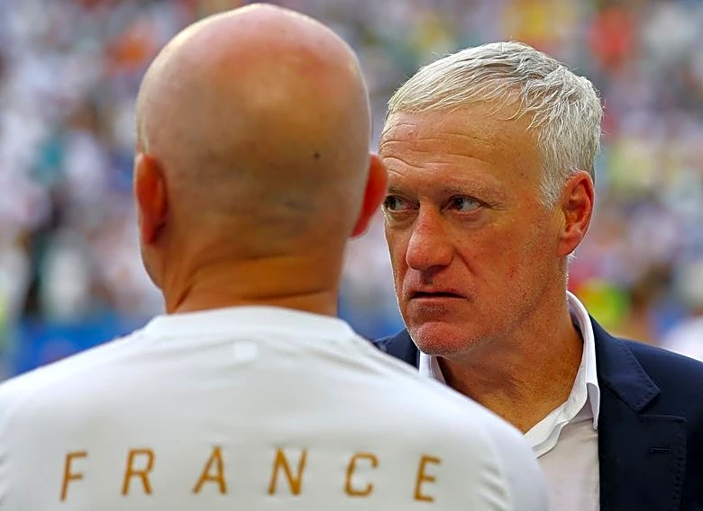 Soccer-Deschamps takes responsibility for unacceptable first half in last game in charge of France